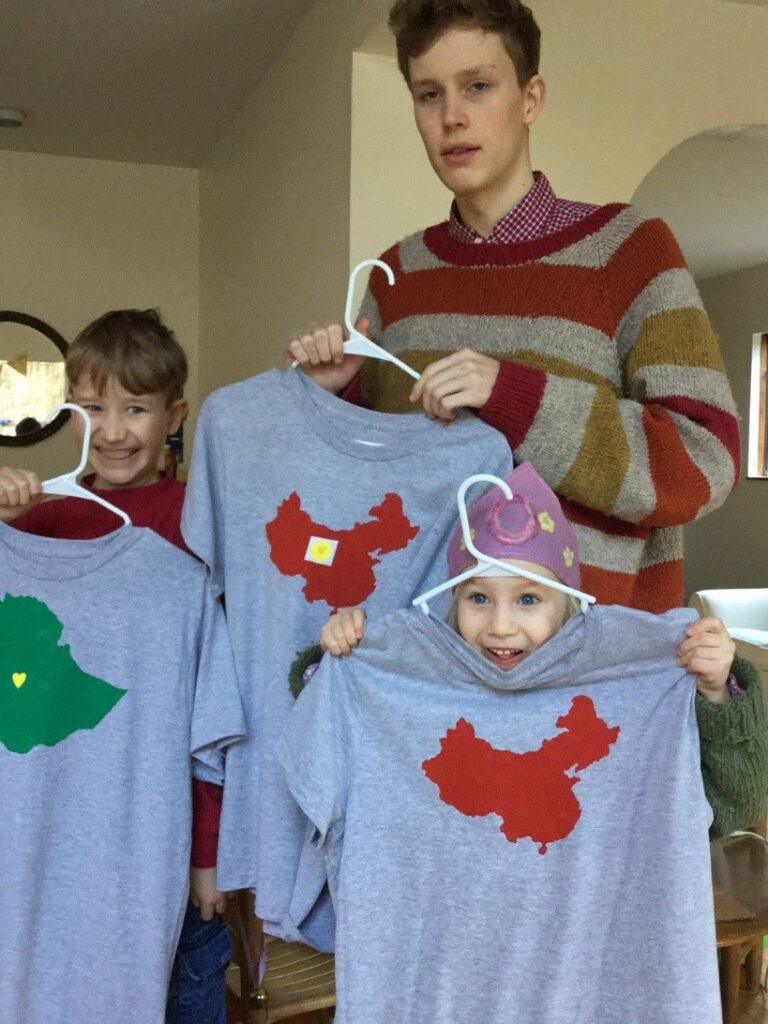 freezer paper stencils on T shirts