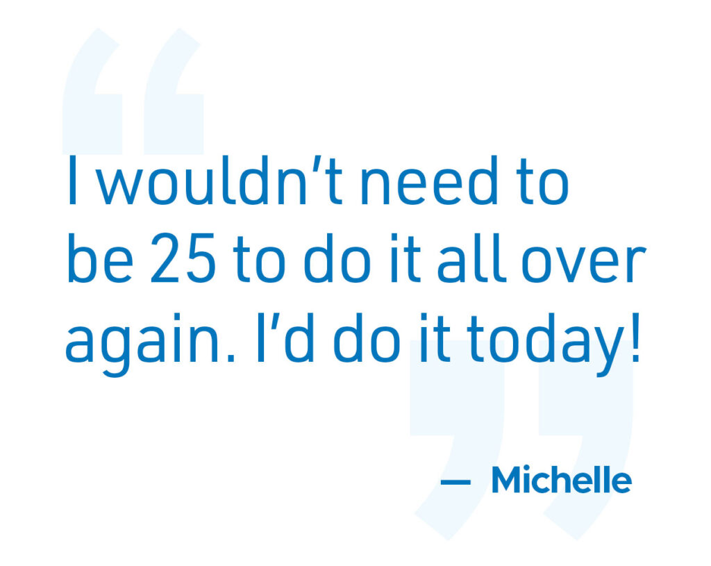 a quote from Michelle Ruddy/Novelle